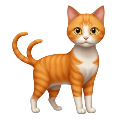 full body orange domestic shorthair slim cat with yellow/orange eyes  sticker