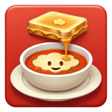 tomato soup with sliced grilled cheese on the side sticker