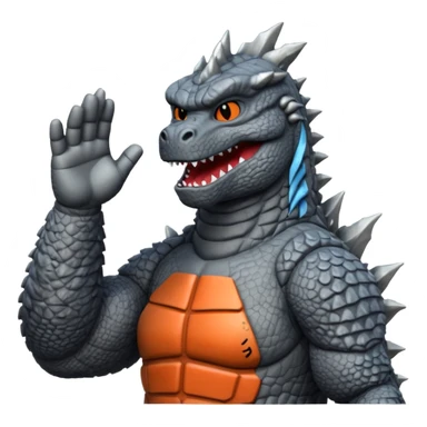 godzilla saluting sticker