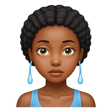 Black girl sweating sticker