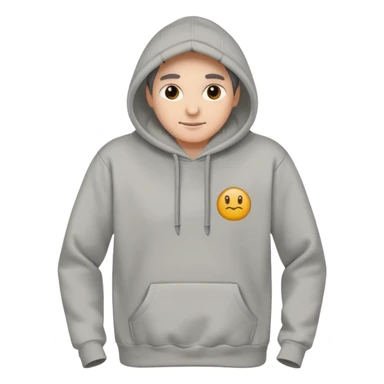 comfy grey minimalistic hoodie without logo sticker