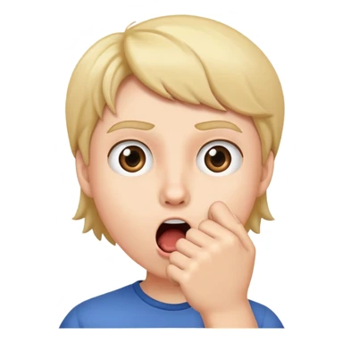 Gasping emoji with fist in front of mouth sticker