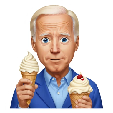 Joe Biden blue eyes eating ice cream sticker
