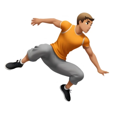 A person performing a parkour move, leaping between buildings or scaling a wall with agility and precision. The scene captures dynamic motion, showcasing strength, flexibility, and the thrill of urban acrobatics against an urban cityscape backdrop. sticker