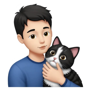 Cat kissing a man sticker