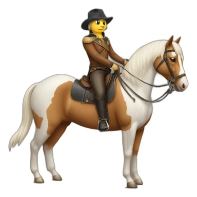 Cat on horse sticker