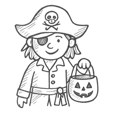 A pirate dressed up for Halloween sticker