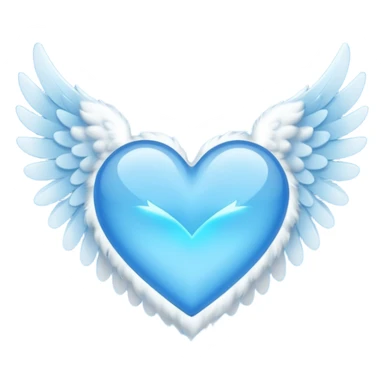 angelwings with blue hart  sticker