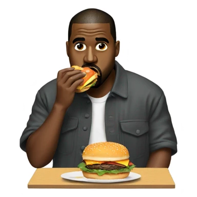 Kanye West eating a Burger sticker