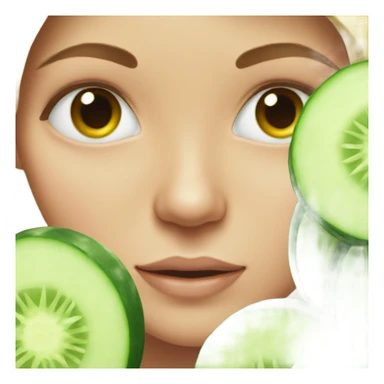 Girl with cucumber slices on her eyes sticker