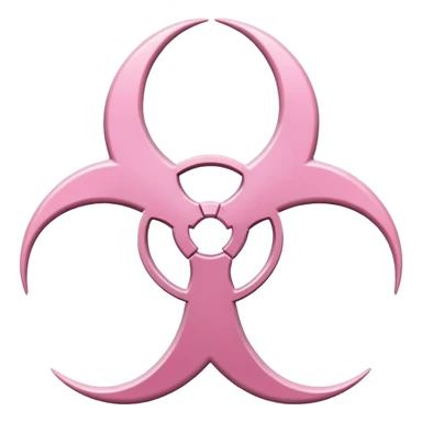 Light pink biohazard symbol  sticker