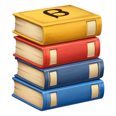 a stack of books with an ABC block, symbolizing grammar and writing sticker