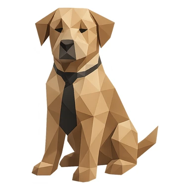 low-poly polygonal style dog wearing a tie sticker
