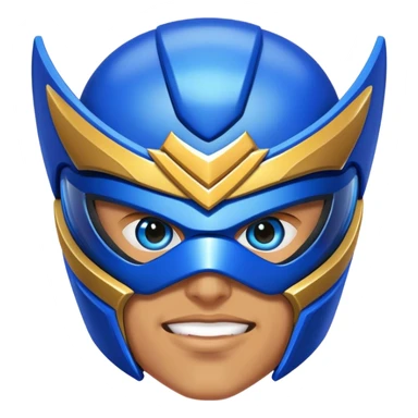 Blue power ranger with blue eye mask in a fight sticker