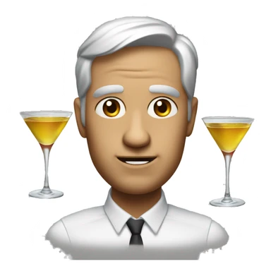 make me an emoji with this face: 🙂 with a martini glass in one hand and a large kitchen knife in the other sticker