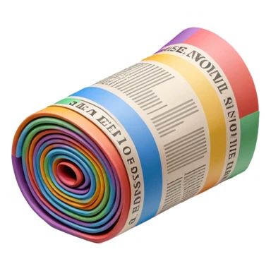 rainbow rolled up newspaper sticker