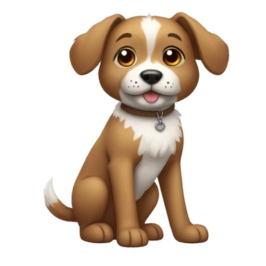 kokoni dog light brown and white, furry ears and neck tattoo sticker