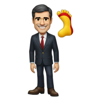 Presidente del gobierno español Pedro Sánchez lamiendo las botas de Puigdemont sticker