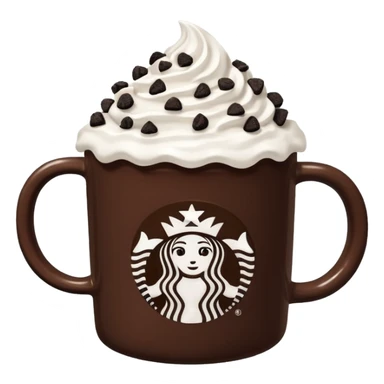  Starbucks hot cocoa with whipped cream and Oreo cookie crumbles  sticker
