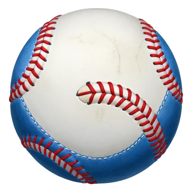 blue baseball ball stitch color to white sticker