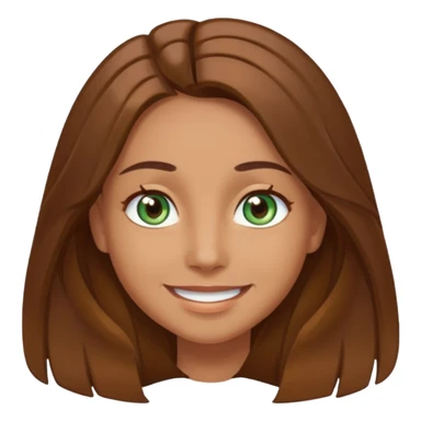 Im kinda a mixed between tan and pale   I have greenish blue hazel eyes I have brown long hair middle part and make me smiling  sticker