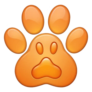 a very light pale pastel orange pawprint sticker