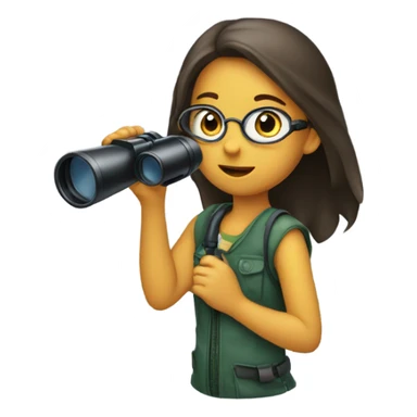 Girl searching with binoculars  sticker