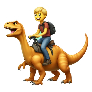 cat riding dinosaur  sticker