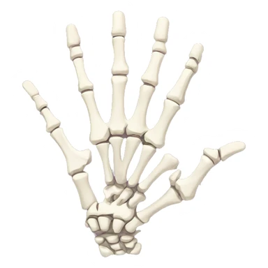 Pretty skeleton hand 5 fingers with pink nails manicure girly design but stylish minimalistic sticker