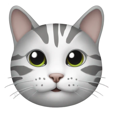 Grey and white cat with stripes  sticker
