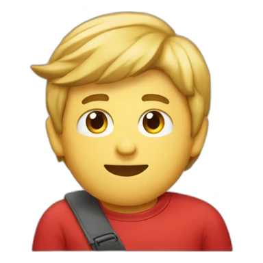 emoji que representa a un chico rubio con el dedo pulgar hacia arriba y un polo rojo, acompañado de letras que dicen "MAPFRE". sticker