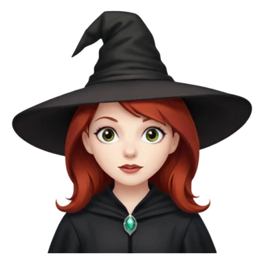 Dark Red haired witch, sassy, rolling eyes upwards rude sticker