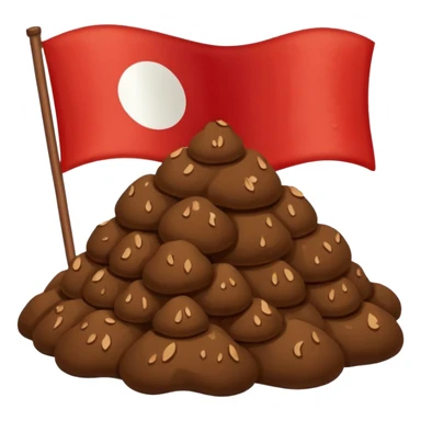 Indonesian flag but poop in middle sticker