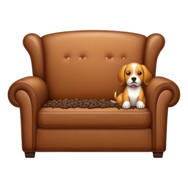 Couch with poop sticker