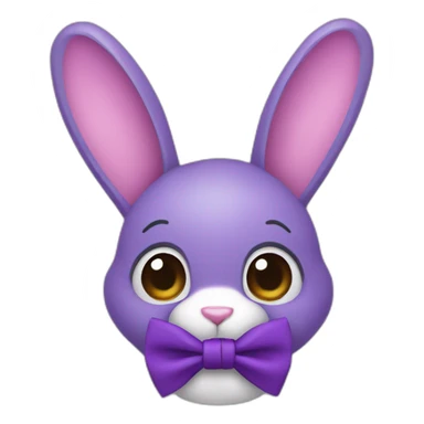 purple bunny with neck bowtie sticker