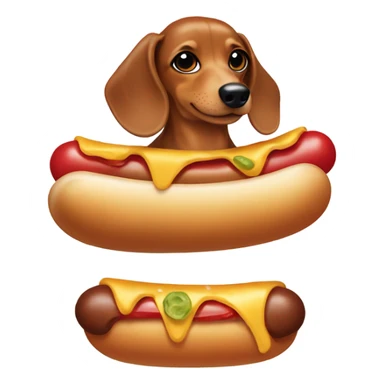 Dachshund wearing hotdog costume  sticker