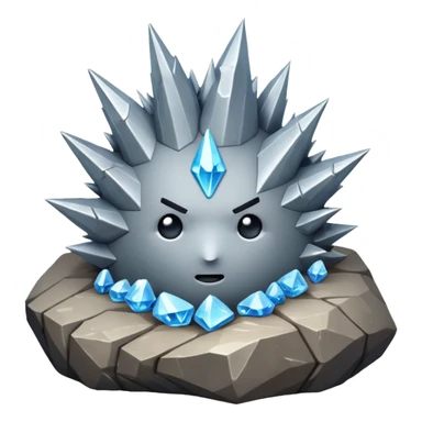 spiky mineral rock character sticker