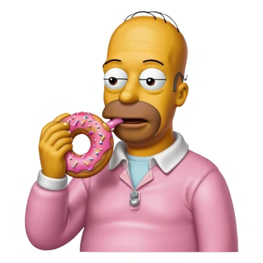homer simpson with a donnut sticker