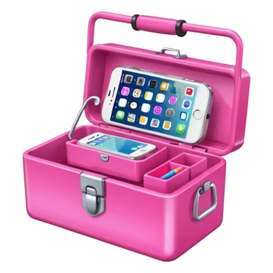 girly cellphone with a pink mini toolbox sticker