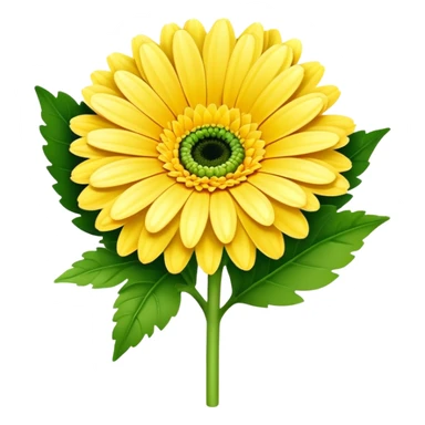 bouquet Light Yellow Gerbera Daisy, luxuriant, leaf, bud sticker