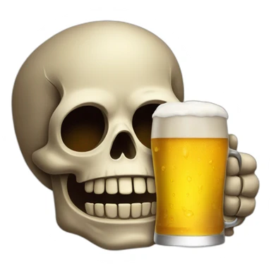 calavera bebiendo una cerveza sticker