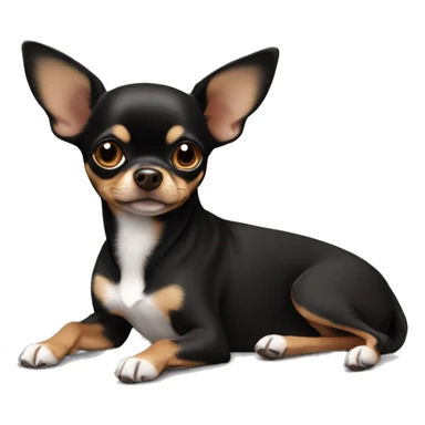 Half Black brown chihuahua girl laying down sticker