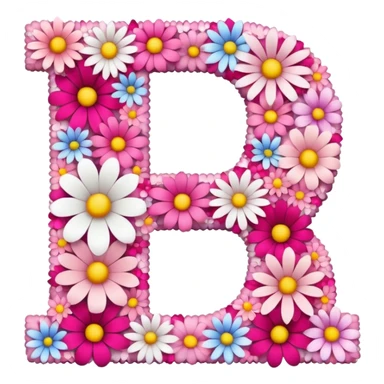 letter made of flowers sticker