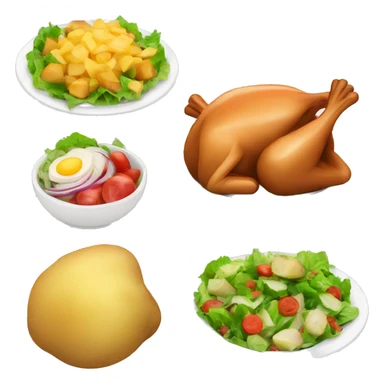 turkey potatoes and salad on a plate sticker