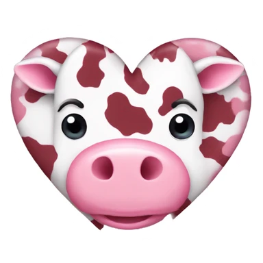 Pink cow print heart sticker