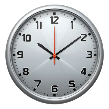 Create a round silver clock now. sticker