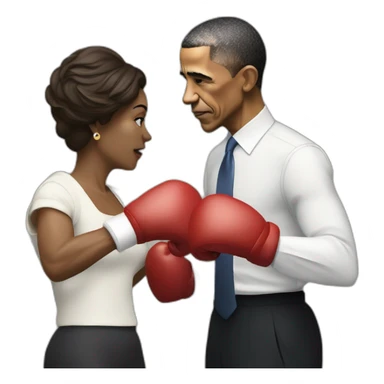 Barack Obama boxing with the English queen sticker