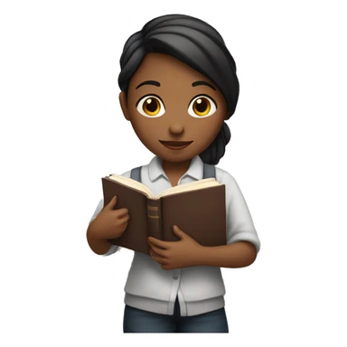 girl with a book on her hand sticker
