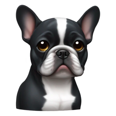 Black french bulldog  with white stripe on head crying sticker