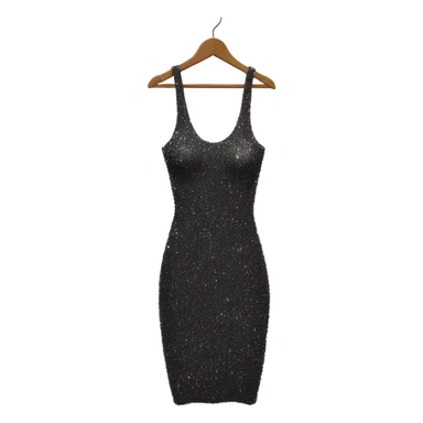 sparkly long bodycon dress on hanger sticker